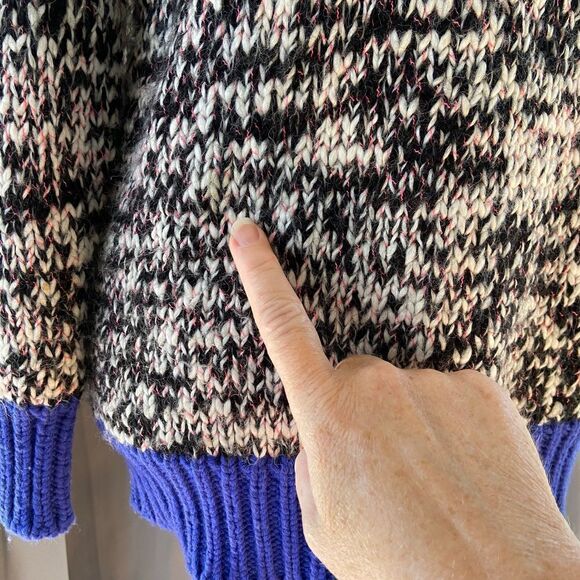 J. Crew Marled Color Block Ribbing Wool Blend Sweater S - Picture 8 of 8